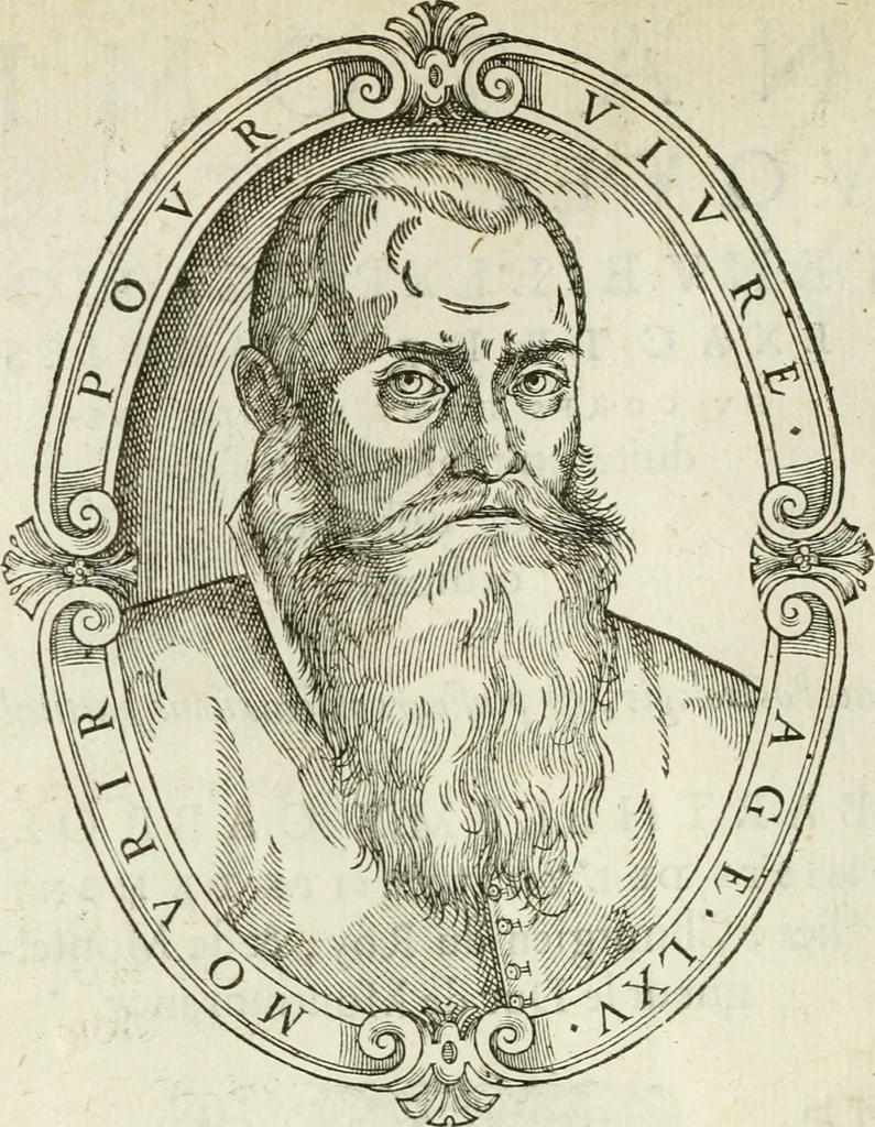 An illustration from Alphabet anatomic, avqvel est contenve l'explication exacte des parties dv corps hvmain, et reduites en tables selon l'ordre de dissection ordinaire. Auec l'osteologie, & plusieurs obseruations particulieres, 1594, leaf 5