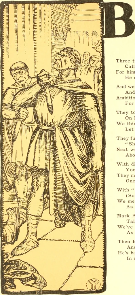 An illustration from An alphabet of history, 1905, leaf 9