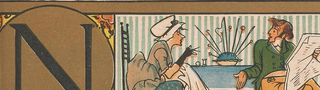 An illustration from The alphabet of old friends, 1874, leaf 13