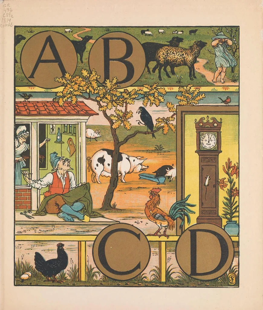 An illustration from The alphabet of old friends, 1874, leaf 3