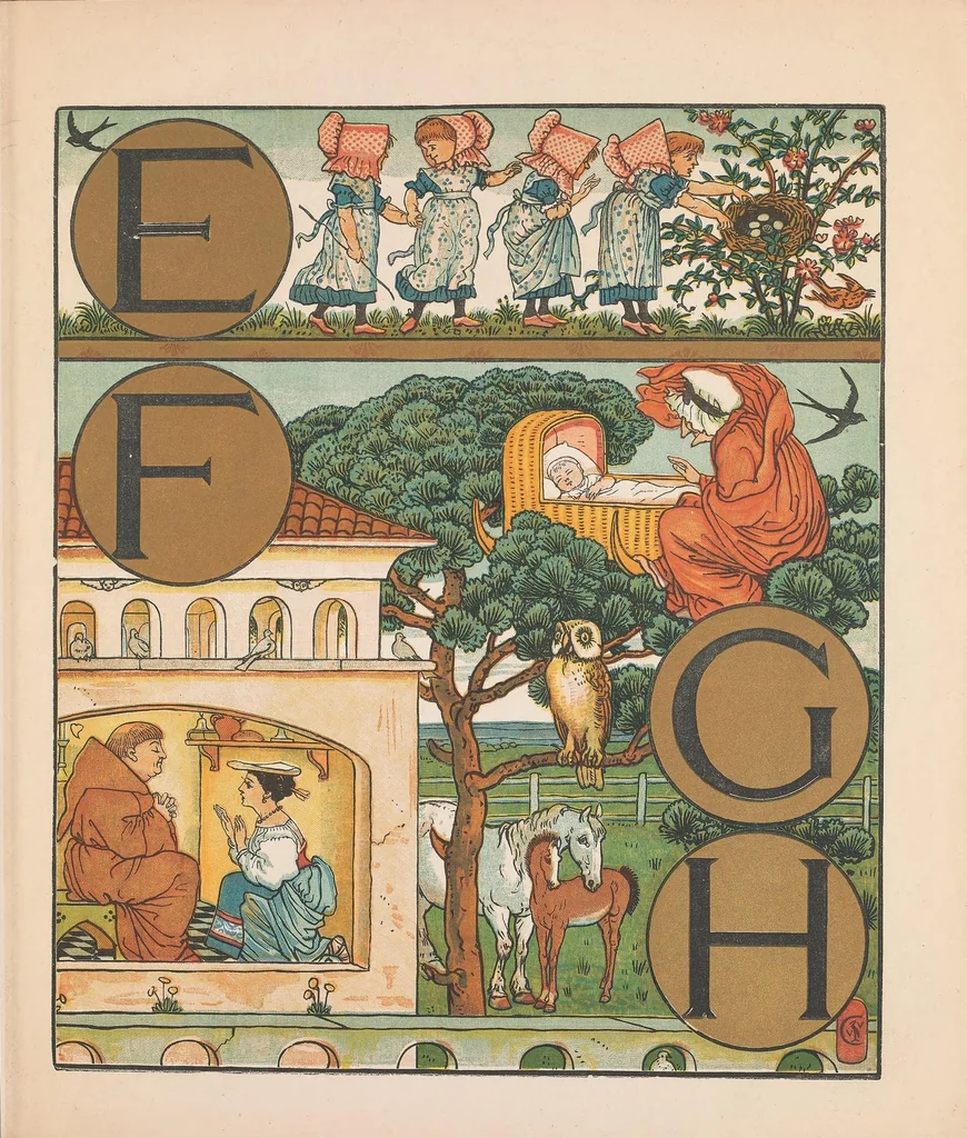 An illustration from The alphabet of old friends, 1874, leaf 7