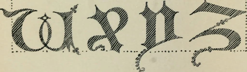 An illustration from Alphabets old and new, for the use of craftsmen : with an introductory essay on Art in the alphabet, 1898, leaf 105