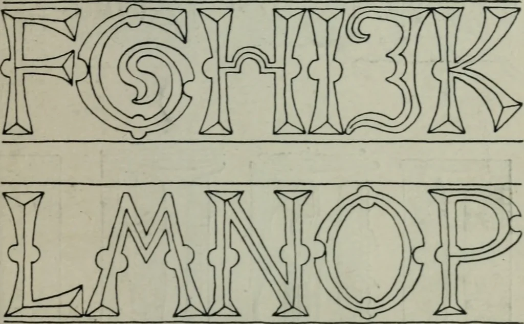 An illustration from Alphabets old and new, for the use of craftsmen : with an introductory essay on Art in the alphabet, 1898, leaf 110