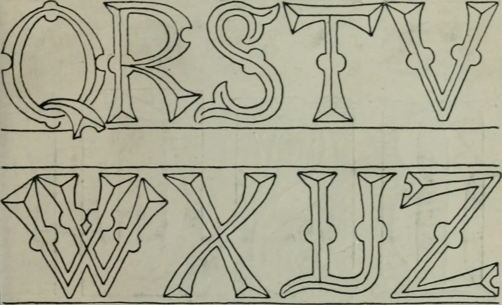 An illustration from Alphabets old and new, for the use of craftsmen : with an introductory essay on Art in the alphabet, 1898, leaf 110