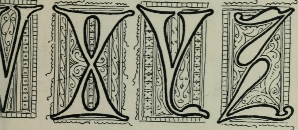 An illustration from Alphabets old and new, for the use of craftsmen : with an introductory essay on Art in the alphabet, 1898, leaf 112