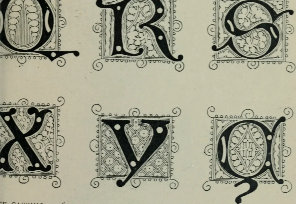 An illustration from Alphabets old and new, for the use of craftsmen : with an introductory essay on Art in the alphabet, 1898, leaf 116