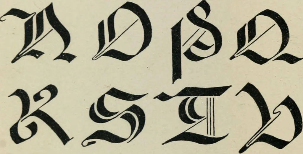 An illustration from Alphabets old and new, for the use of craftsmen : with an introductory essay on Art in the alphabet, 1898, leaf 117