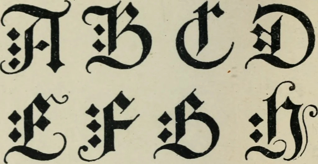 An illustration from Alphabets old and new, for the use of craftsmen : with an introductory essay on Art in the alphabet, 1898, leaf 119