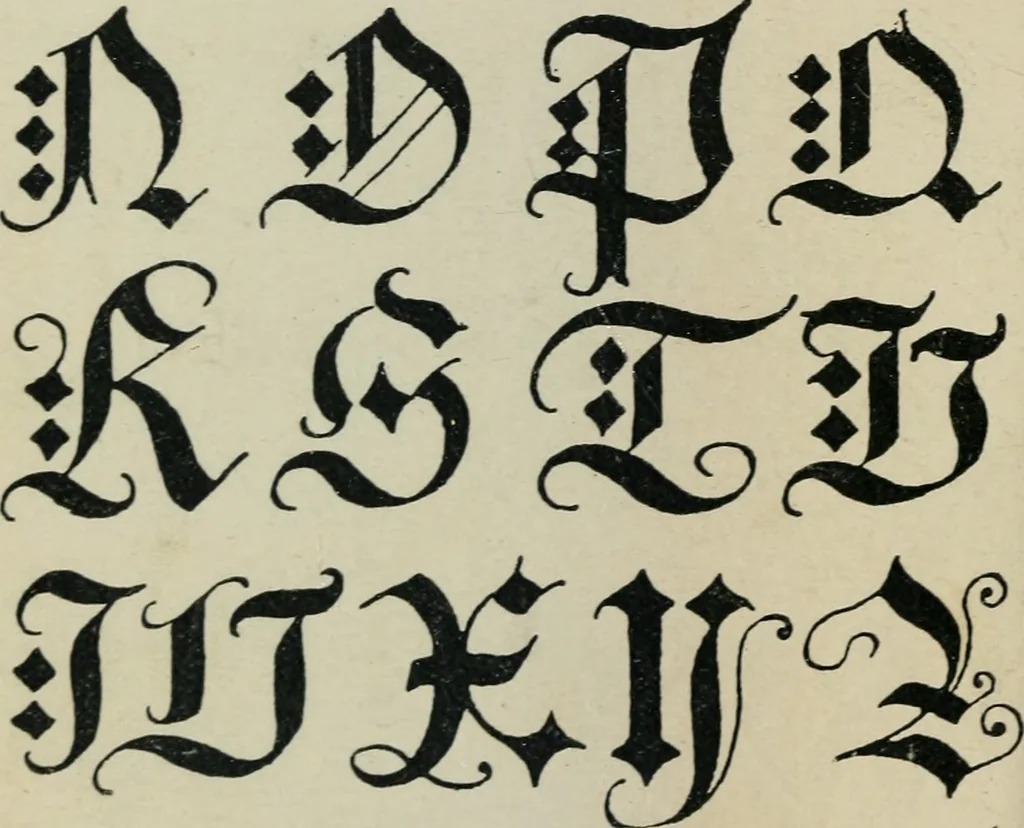An illustration from Alphabets old and new, for the use of craftsmen : with an introductory essay on Art in the alphabet, 1898, leaf 119