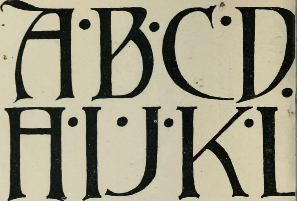 An illustration from Alphabets old and new, for the use of craftsmen : with an introductory essay on Art in the alphabet, 1898, leaf 189