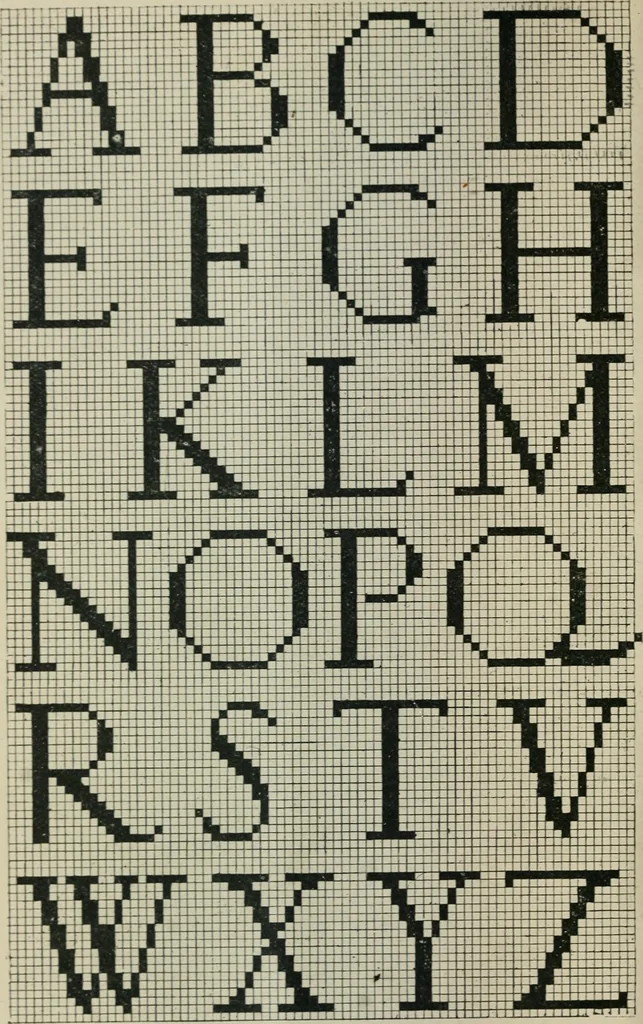 An illustration from Alphabets old and new, for the use of craftsmen : with an introductory essay on Art in the alphabet, 1898, leaf 221