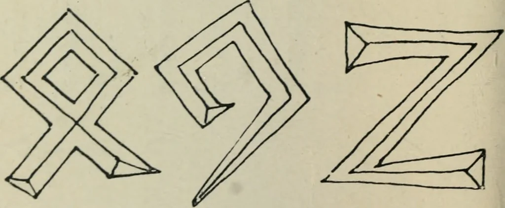 An illustration from Alphabets old and new, for the use of craftsmen : with an introductory essay on Art in the alphabet, 1898, leaf 233
