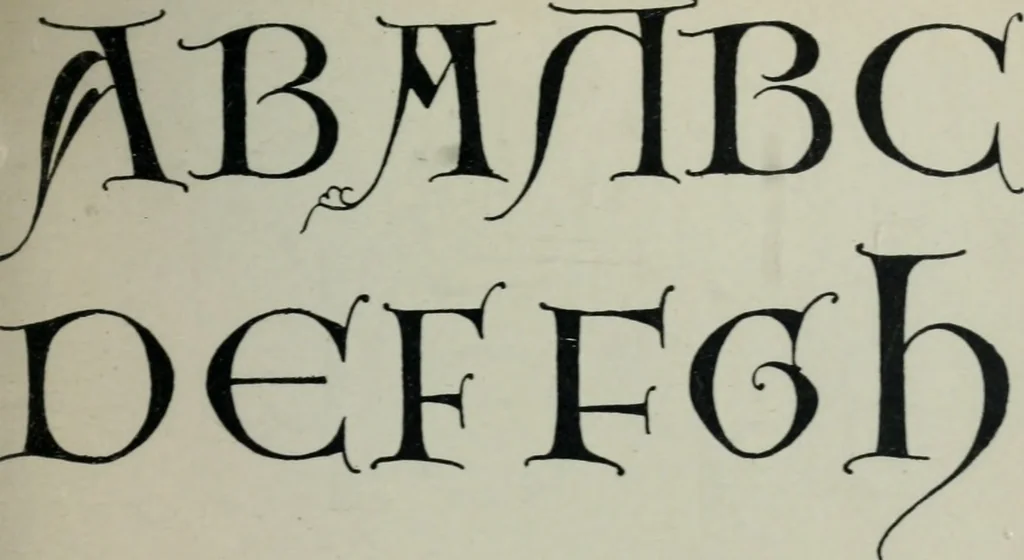 An illustration from Alphabets old and new, for the use of craftsmen : with an introductory essay on Art in the alphabet, 1898, leaf 90