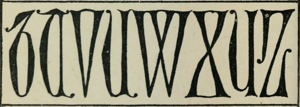 An illustration from Alphabets old and new, for the use of craftsmen : with an introductory essay on Art in the alphabet, 1898, leaf 95