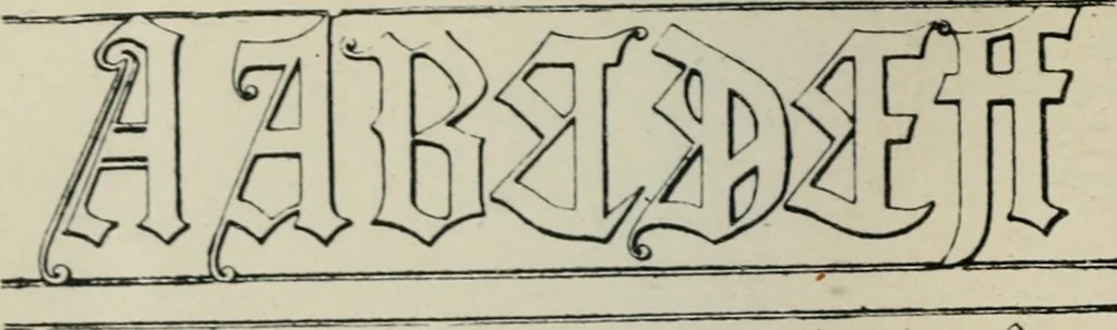 An illustration from Alphabets old and new, for the use of craftsmen : with an introductory essay on Art in the alphabet, 1898, leaf 99
