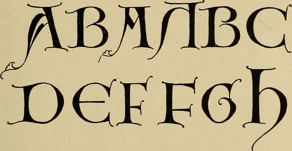 An illustration from Alphabets old and new, for the use of craftsmen, 1910, leaf 104