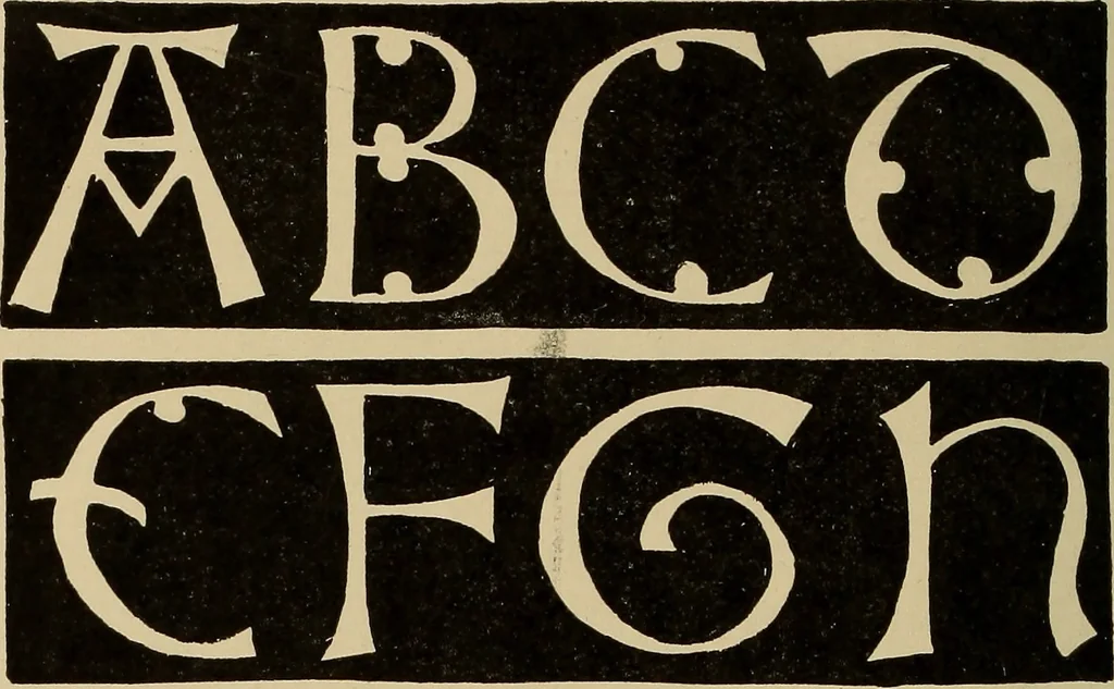An illustration from Alphabets old and new, for the use of craftsmen, 1910, leaf 105