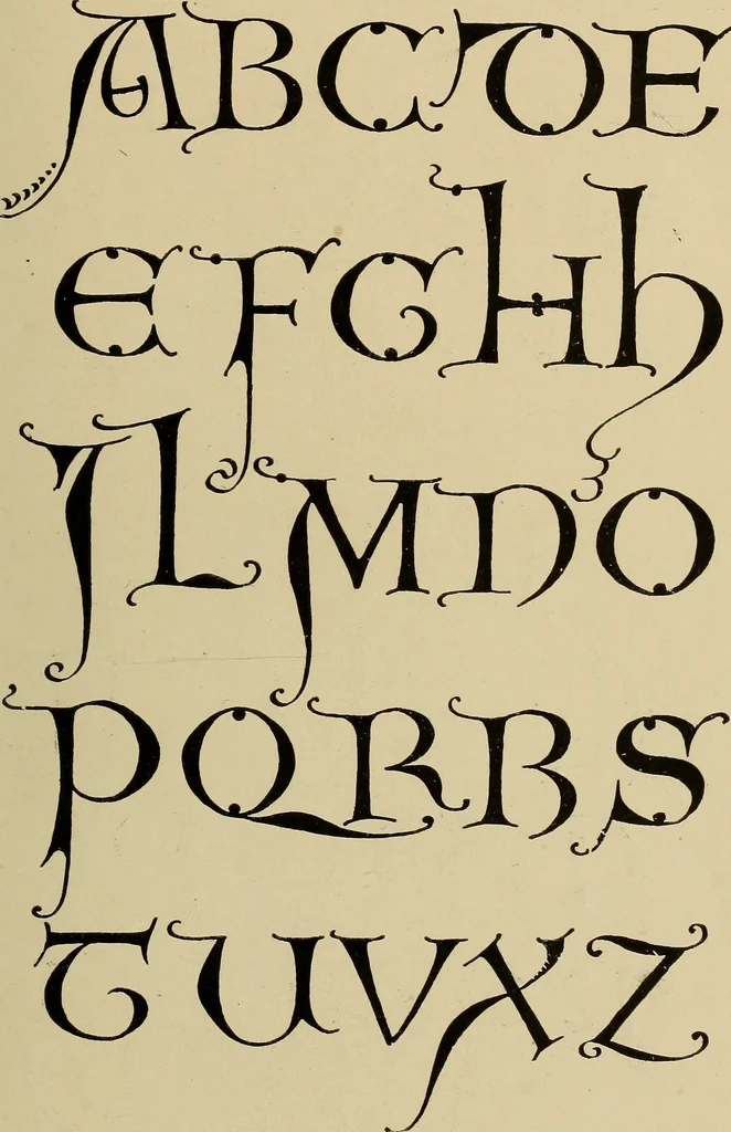 An illustration from Alphabets old and new, for the use of craftsmen, 1910, leaf 106