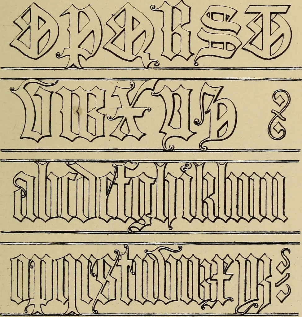An illustration from Alphabets old and new, for the use of craftsmen, 1910, leaf 112