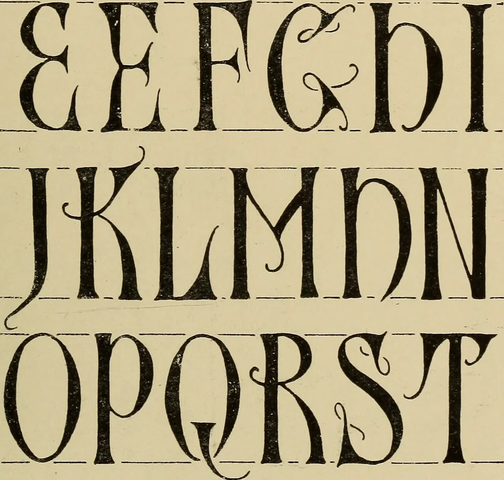 An illustration from Alphabets old and new, for the use of craftsmen, 1910, leaf 120