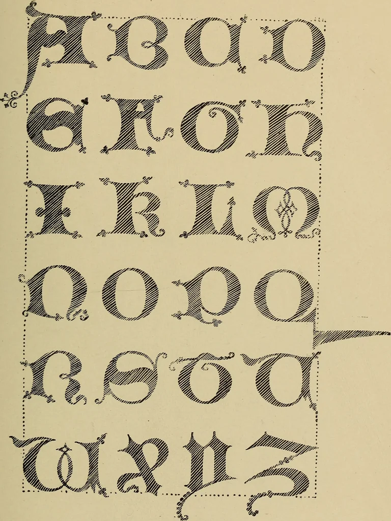 An illustration from Alphabets old and new, for the use of craftsmen, 1910, leaf 122