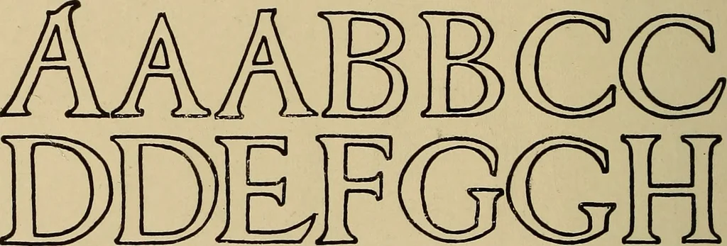 An illustration from Alphabets old and new, for the use of craftsmen, 1910, leaf 149