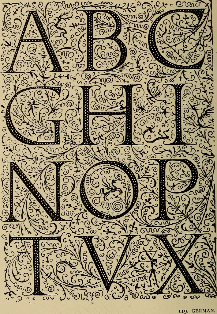 An illustration from Alphabets old and new, for the use of craftsmen, 1910, leaf 157