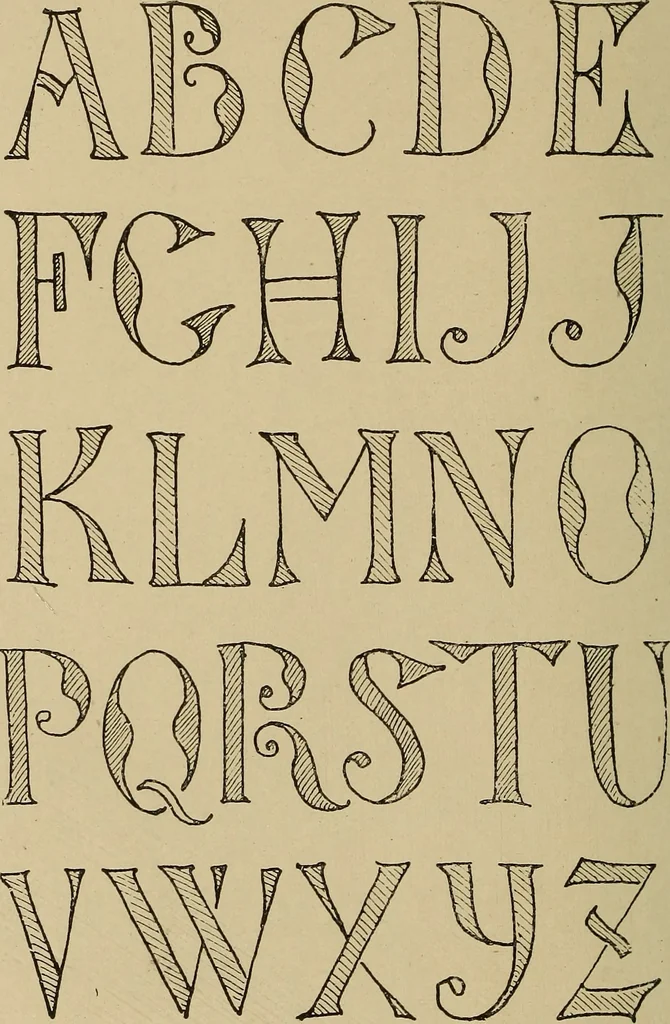 An illustration from Alphabets old and new, for the use of craftsmen, 1910, leaf 185