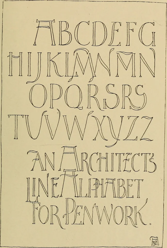 An illustration from Alphabets old and new, for the use of craftsmen, 1910, leaf 216