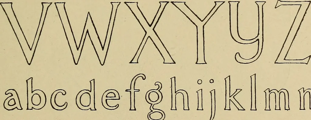 An illustration from Alphabets old and new, for the use of craftsmen, 1910, leaf 250