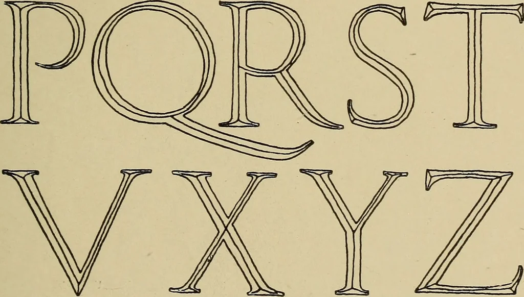 An illustration from Alphabets old and new, for the use of craftsmen, 1910, leaf 90