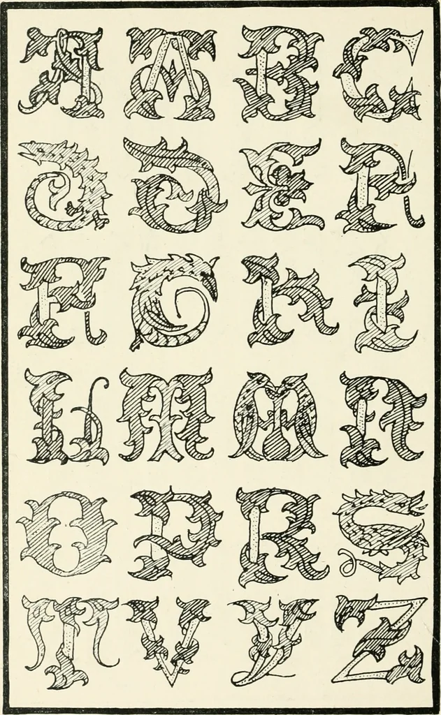 An illustration from Alphabets old and new, for the use of craftsmen : with an introductory essay on Art in the alphabet, 1898, leaf 101