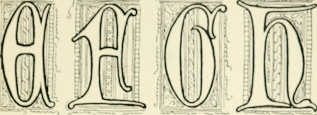 An illustration from Alphabets old and new, for the use of craftsmen : with an introductory essay on Art in the alphabet, 1898, leaf 104