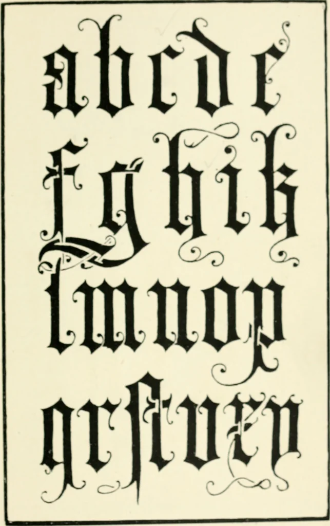An illustration from Alphabets old and new, for the use of craftsmen : with an introductory essay on Art in the alphabet, 1898, leaf 108