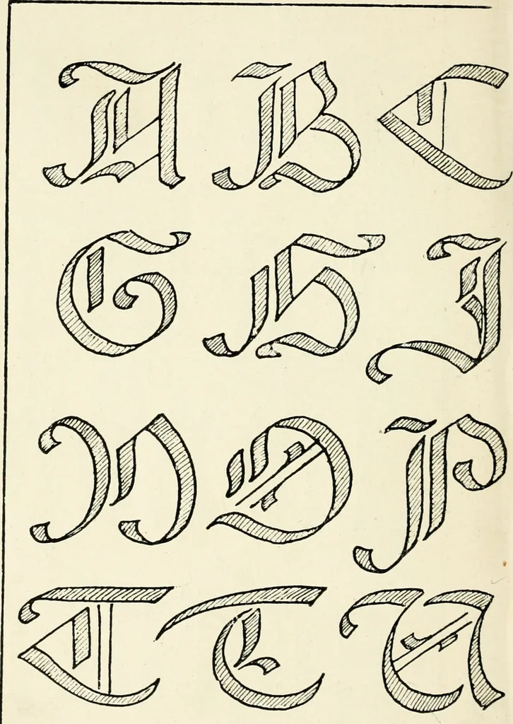 An illustration from Alphabets old and new, for the use of craftsmen : with an introductory essay on Art in the alphabet, 1898, leaf 109