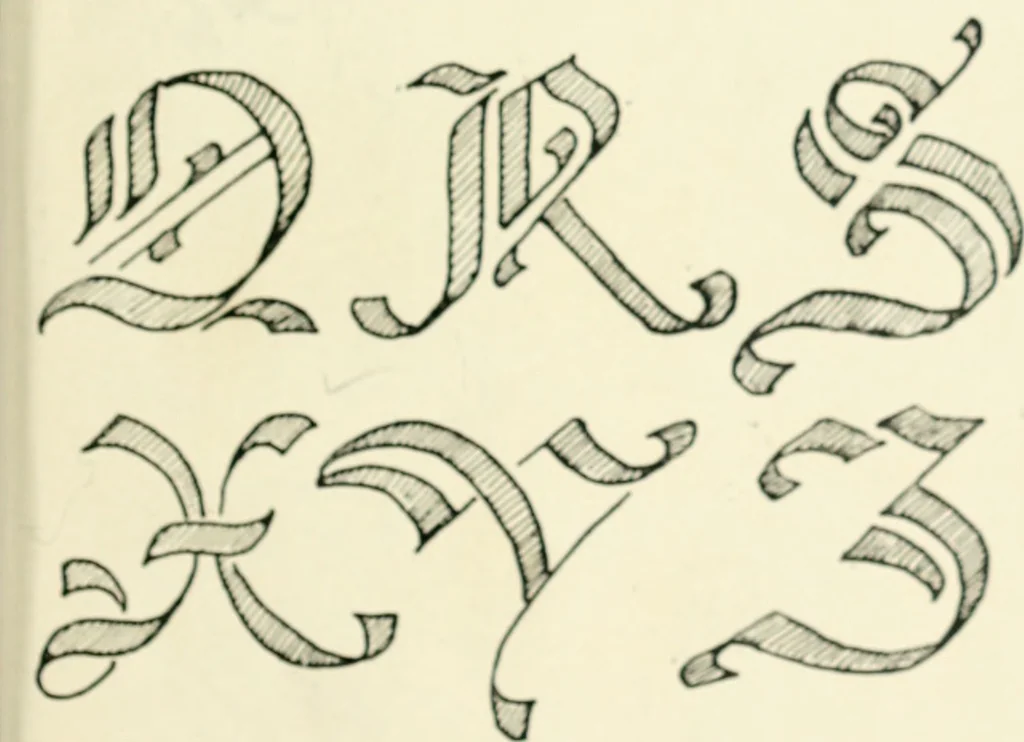 An illustration from Alphabets old and new, for the use of craftsmen : with an introductory essay on Art in the alphabet, 1898, leaf 110