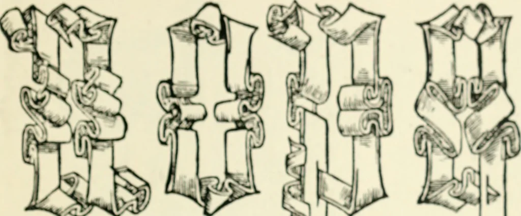An illustration from Alphabets old and new, for the use of craftsmen : with an introductory essay on Art in the alphabet, 1898, leaf 112