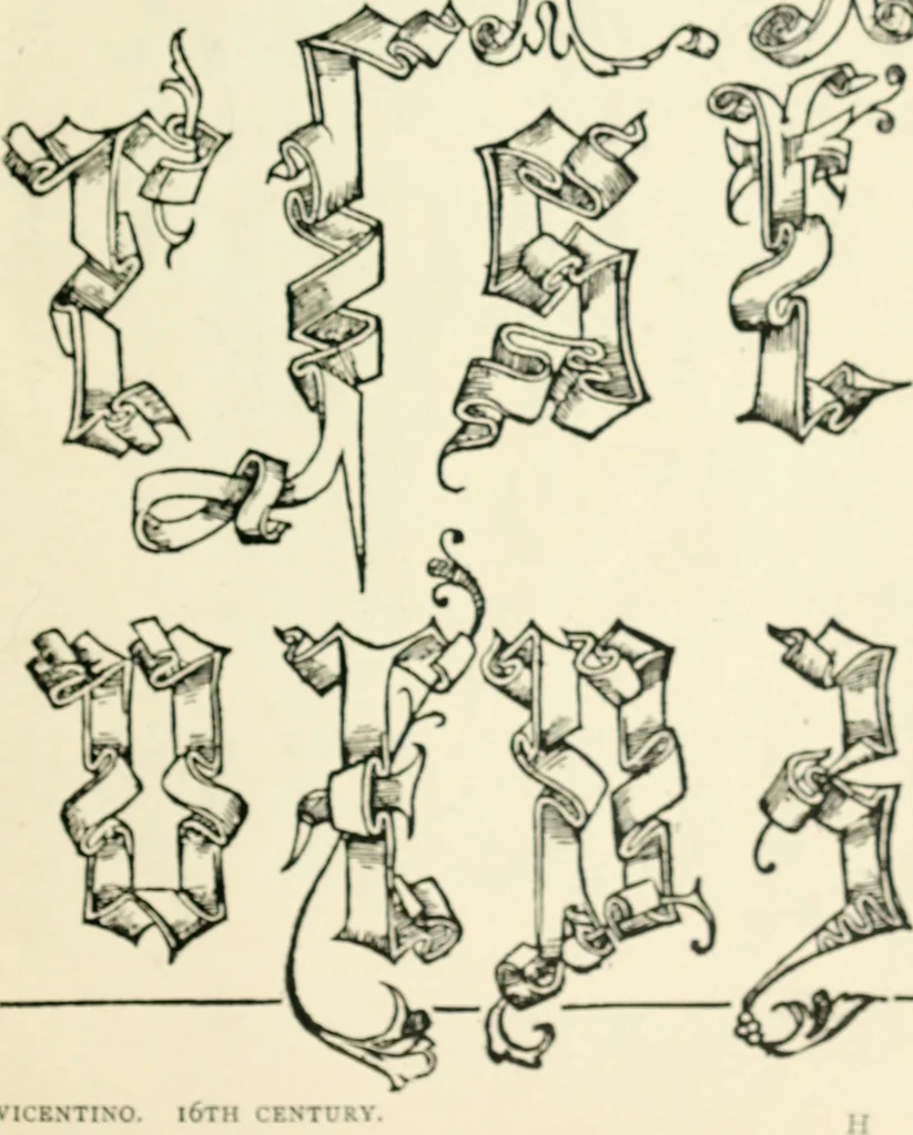 An illustration from Alphabets old and new, for the use of craftsmen : with an introductory essay on Art in the alphabet, 1898, leaf 112