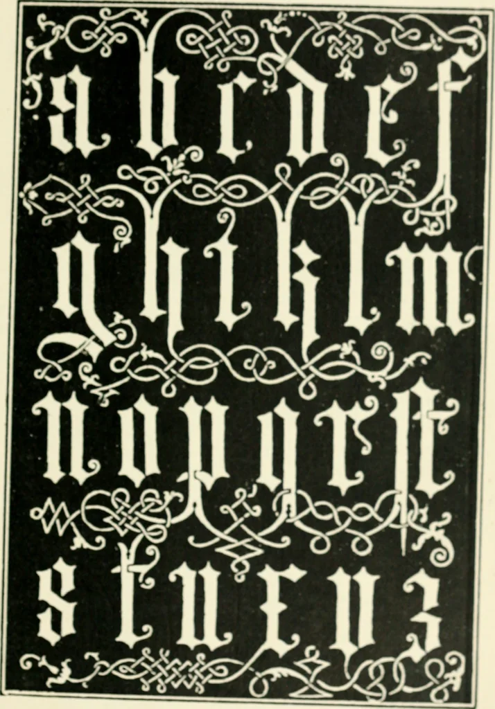 An illustration from Alphabets old and new, for the use of craftsmen : with an introductory essay on Art in the alphabet, 1898, leaf 114