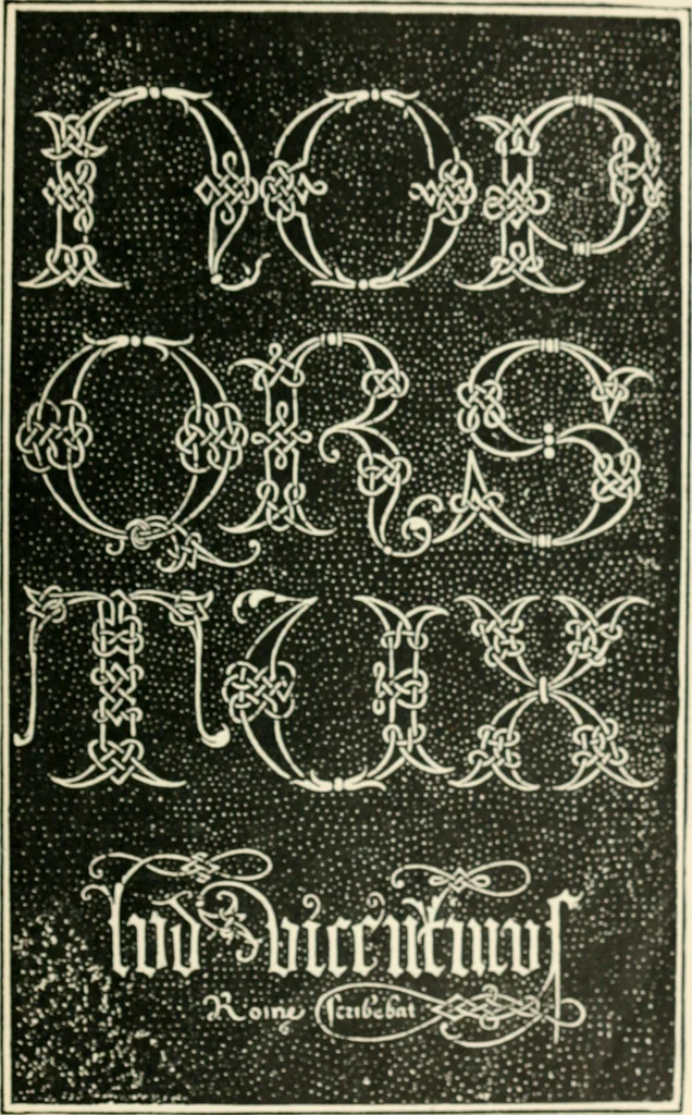 An illustration from Alphabets old and new, for the use of craftsmen : with an introductory essay on Art in the alphabet, 1898, leaf 116