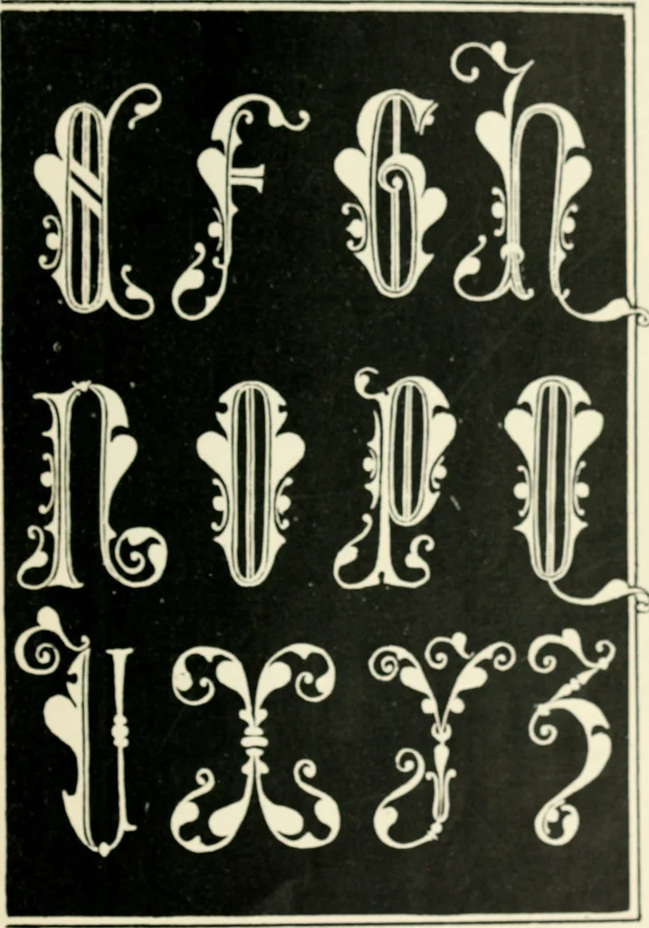 An illustration from Alphabets old and new, for the use of craftsmen : with an introductory essay on Art in the alphabet, 1898, leaf 118