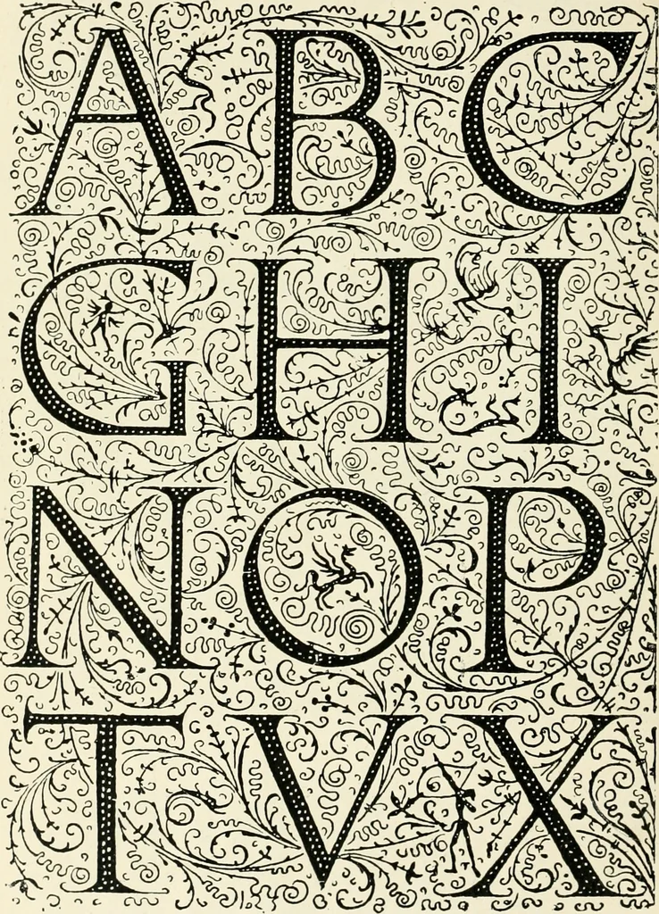 An illustration from Alphabets old and new, for the use of craftsmen : with an introductory essay on Art in the alphabet, 1898, leaf 123