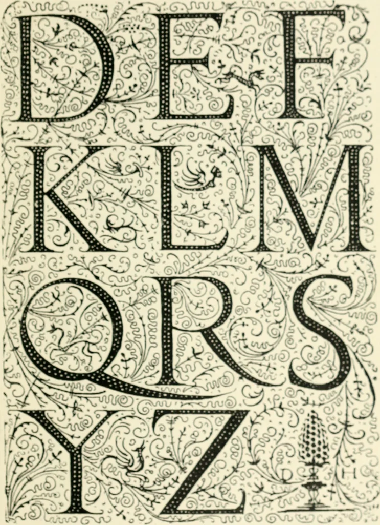 An illustration from Alphabets old and new, for the use of craftsmen : with an introductory essay on Art in the alphabet, 1898, leaf 124