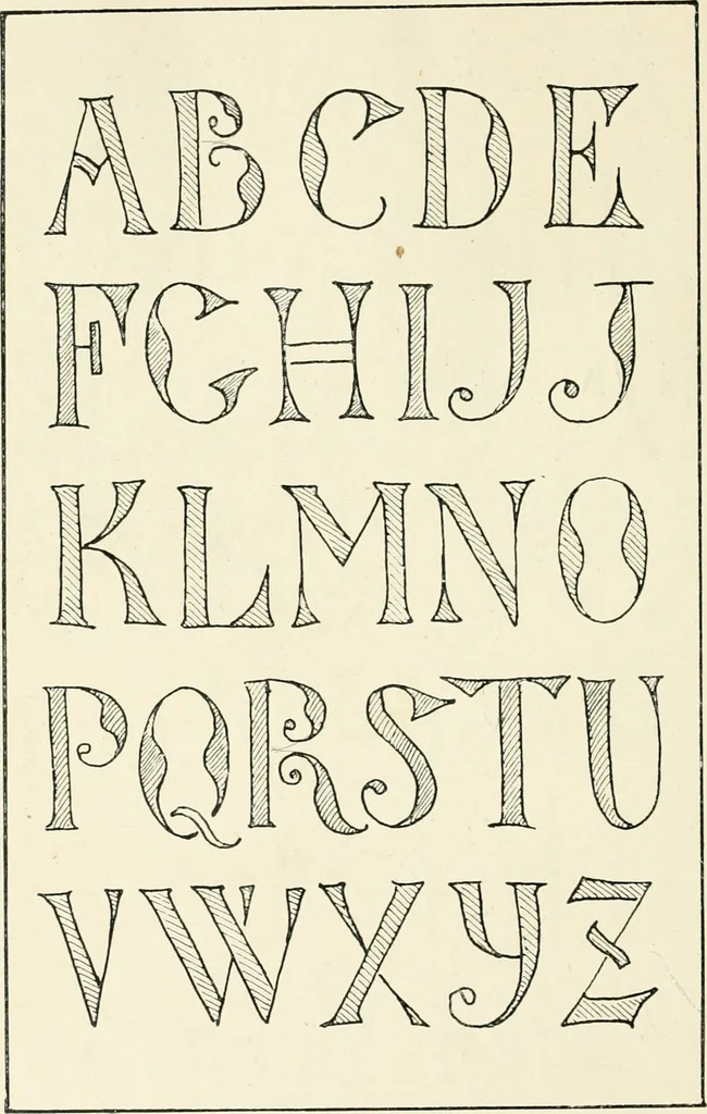 An illustration from Alphabets old and new, for the use of craftsmen : with an introductory essay on Art in the alphabet, 1898, leaf 131