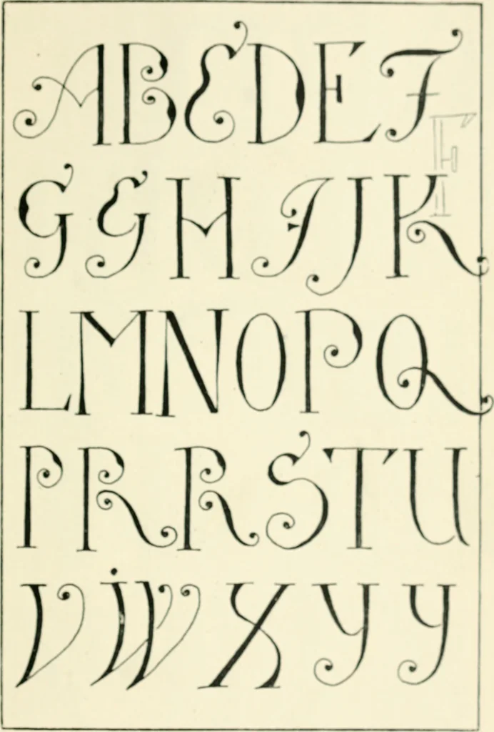 An illustration from Alphabets old and new, for the use of craftsmen : with an introductory essay on Art in the alphabet, 1898, leaf 132