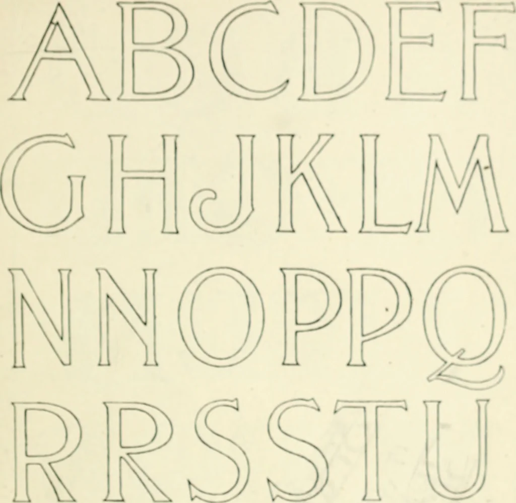 An illustration from Alphabets old and new, for the use of craftsmen : with an introductory essay on Art in the alphabet, 1898, leaf 156