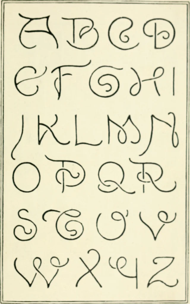 An illustration from Alphabets old and new, for the use of craftsmen : with an introductory essay on Art in the alphabet, 1898, leaf 160