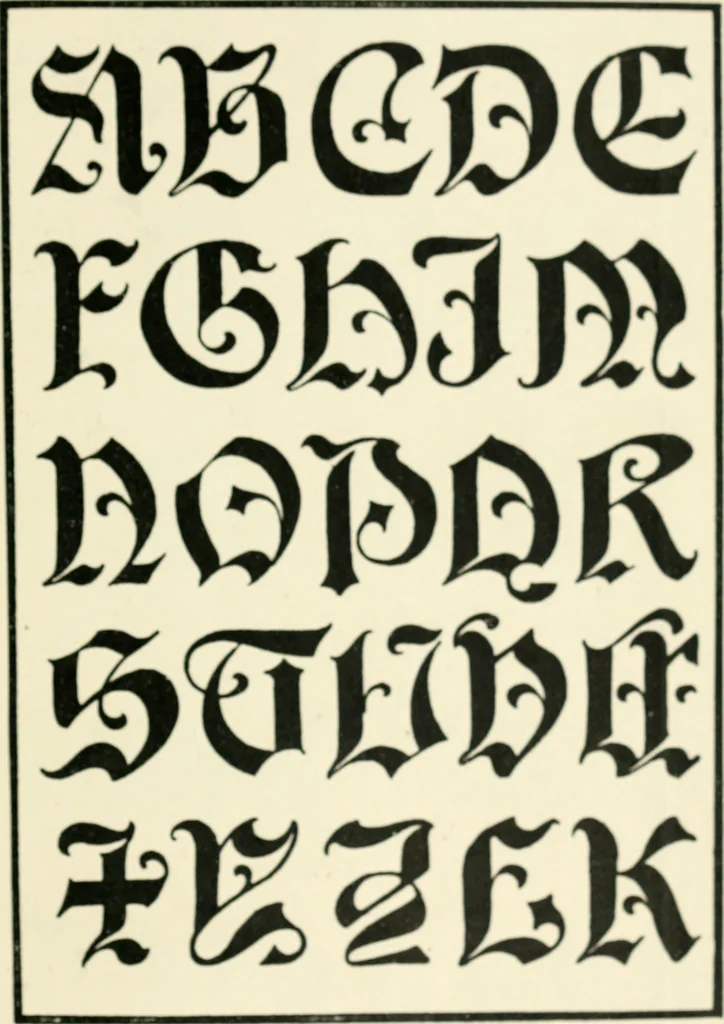 An illustration from Alphabets old and new, for the use of craftsmen : with an introductory essay on Art in the alphabet, 1898, leaf 162