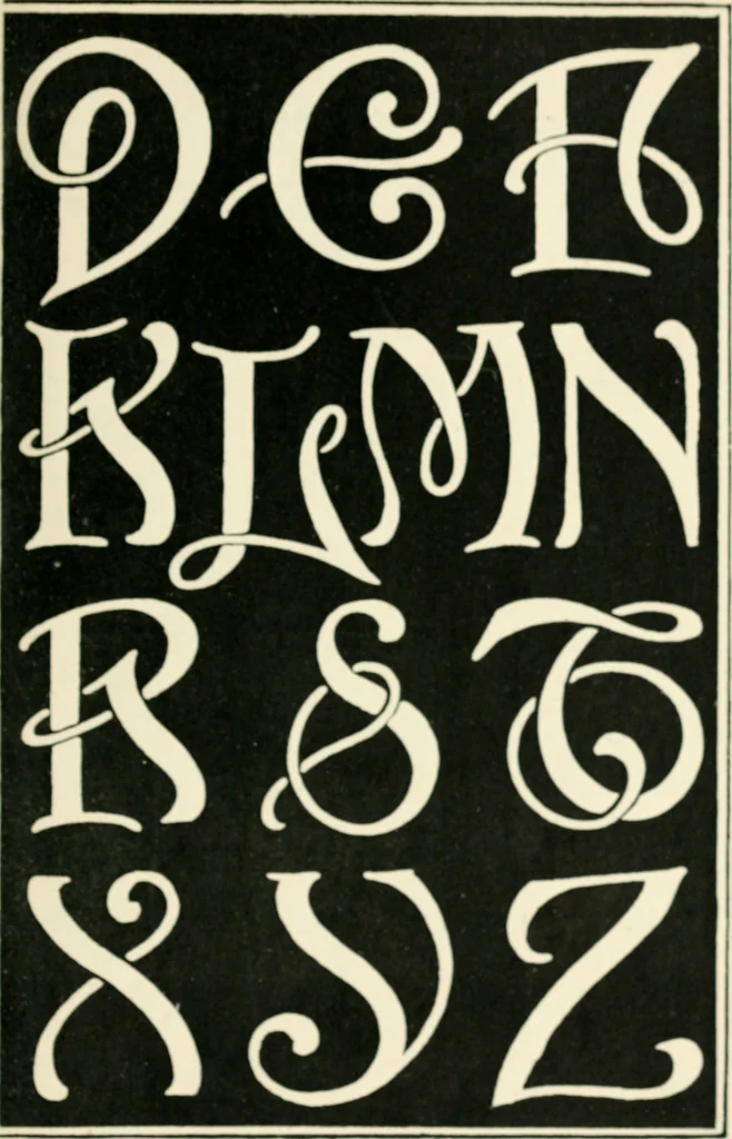 An illustration from Alphabets old and new, for the use of craftsmen : with an introductory essay on Art in the alphabet, 1898, leaf 174