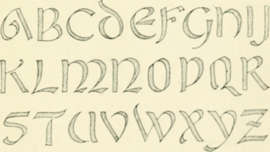 An illustration from Alphabets old and new, for the use of craftsmen : with an introductory essay on Art in the alphabet, 1898, leaf 182